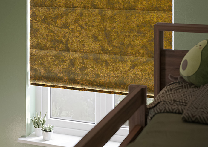 Cyrus Crushed Velvet, Golden - Roman Blind - Image 5